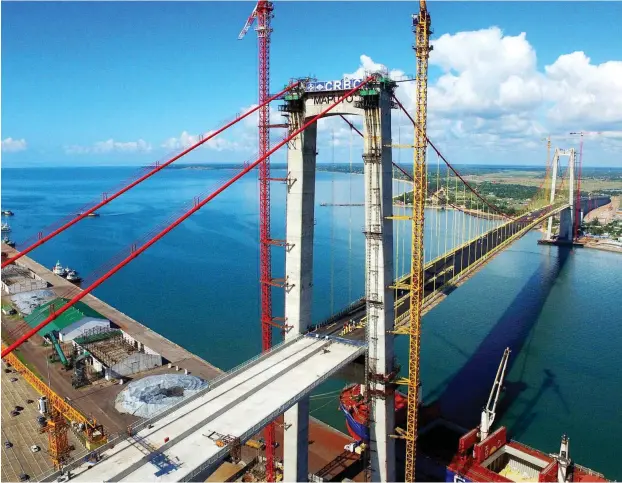  ?? Foto: imago images/Xinhua ?? Von China erbaute Brücke in Maputo, Mosambik. Passen Besitz und Kontrolle Chinas über Infrastruk­tur auf anderen Kontinente­n mit linken Vorstellun­gen zusammen?