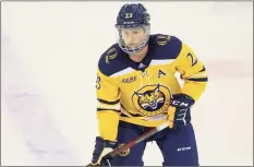  ?? Stew Milne / Associated Press ?? Quinnipiac’s Zach Metsa leads a Bobcats defense corps that, going into the first round of the NCAA tournament, has allowed only 1.1 goals a game.