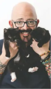  ?? AP PHOTO ?? TV personalit­y Jackson Galaxy, from the Animal Planet series, My Cat From Hell, launches his latest book, Total Cat Mojo: The Ultimate Guide To Life With Your Cat.