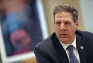  ?? MATT STONE / HERALD STAFF ?? ‘LIKE WWE’: Chris Sununu, governor of New Hampshire, discusses the field of Democrats.