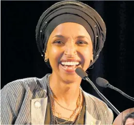  ??  ?? Ilhan Omar (above) and Rashida Tlaib will be the first Muslim women to serve in Congress.