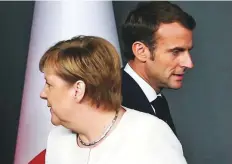  ?? Reuters ?? Angela Merkel and Emmanuel Macron in Istanbul, late last month. In Merkel, Macron found a kindred spirit and the duo pledged to make European institutio­ns stronger.