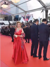  ??  ?? Gerro’s design on the red carpet at the Cannes Film Festival