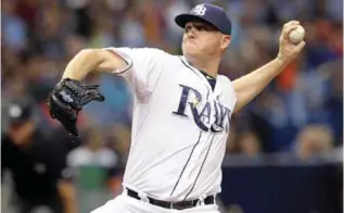  ??  ?? FLORIDA: This July 11, 2015 photo shows Tampa Bay Rays reliever Jake McGee pitching against the Houston Astros during a baseball game in St Petersburg. — AP