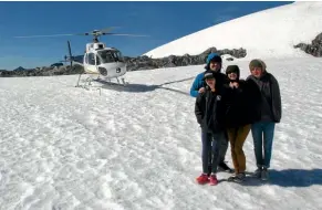  ??  ?? Fancy a bit of snow in mid-summer? Take a chopper from Tekapo and touch down on a glacier.