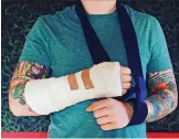  ??  ?? Injuries: Sheeran’s Instagram photo