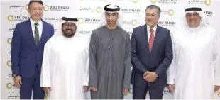  ?? — Supplied photo ?? Minister Al Zeyoudi and other officials during a Press conference to announce details of the Abu Dhabi Sustainabi­lity Week 2019.