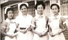  ?? ?? This photo, also featured in the book, shows Rose Siaw (right) and her colleagues. This shot was taken in 1975, when she was promoted to nursing sister and got transferre­d to Marudi Hospital.