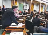  ?? LARRY MCCORMACK/THE TENNESSEAN ?? Sen. Paul Rose, R-Covington, casts his vote along with the majority of the Senate for a bill to allow adoption agencies to deny same-sex couples adoptions during the first day of the state legislatur­e in Nashville last year.