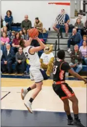  ?? SUBMITTED PHOTO - DENNIS KRUMANOCKE­R ?? Kutztown’s Dane Fegley drives and scores last week against Antietam.