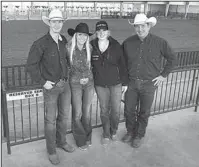  ?? Submitted photo ?? RODEO STORY: Lake Hamilton High School graduate Britt Driggers, left, recently gathered at Southern Arkansas University’s Story Arena to celebrated the rodeo team’s qualificat­ion for the College National Finals in Wyoming. Also pictured, from left, are...