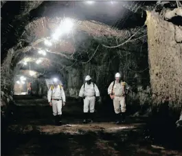  ?? PHOTO: REUTERS ?? Workers undergroun­d in Gold Fields South Deep mine in Westonaria, south-west of Johannesbu­rg. South Africa’s gold mining sector has plunged by 19.2 percent on a yearly basis.