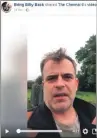  ??  ?? Actor Simon Gregson backs Billy on Facebook.