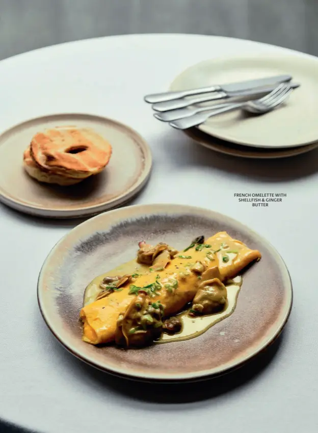  ?? ?? FRENCH OMELETTE WITH SHELLFISH & GINGER BUTTER