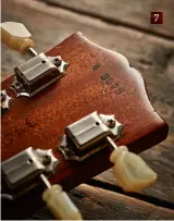  ??  ?? 7. The 1954 Goldtop headstock shows the ink-stamped serial number in ‘X XXXX’ configurat­ion (the first digit denotes year) 7