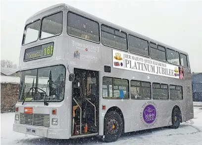  ?? ?? The Town & District Transport Trust launch a Queen’s Platinum Jubilee Double Decker Bus