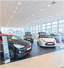  ??  ?? The interior of the Armadale Citroen Motorstore that Hadden Constructi­on previously built for Arnold Clark.