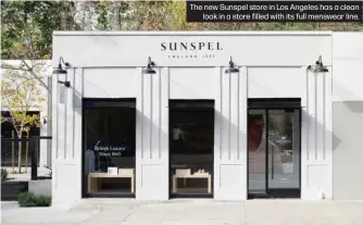  ?? ?? The new Sunspel store in Los Angeles has a clean look in a store filled with its full menswear line.