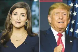  ?? AP ?? CNN White House correspond­ent Kaitlan Collins and former President Donald Trump in 2018.