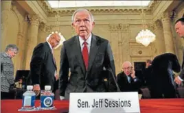  ?? REUTERS FILE ?? Jeff Sessions takes his seat during his senate confirmati­on hearing.