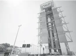  ?? UNITED LAUNCH ALLIANCE ?? A U.S. Space Force-7 payload featuring the X-37B Orbital Test Vehicle is mounted on top of the United Launch Alliance Atlas V rocket ahead of launch from Cape Canaveral Air Force Station.