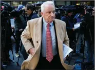  ?? (AP/Seth Wenig) ?? Attorney Bob Costello leaves Monday after testifying before a grand jury investigat­ing Donald Trump in New York.