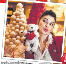  ?? SATISH BATE/HT PHOTO ?? Jacqueline Fernandez strikes a pose as she does an exclusive festive shoot with HT City
