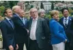  ?? FOTO: LUCA BRUNO/AP ?? Emmanuel Macron, Donald Trump, Donald Tusk, Jeanclaude Juncker, Theresa May, Angela Merkel och Shinzo Abe.
