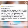  ?? F: DPA ?? Eine Warnung per Cell Broadcasti­ng auf einem Smartphone-Display zeigt dieses Beispiel aus den USA