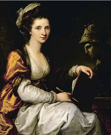  ??  ?? ‘AUTORRETRA­TO CON EL BUSTO DE MINERVA’, C. 1780. Angelica Kauffman pintó numerosos autorretra­tos, una forma de reafirmaci­ón en una mujer artista; en muchos de los casos aparece acompañada de elementos alegóricos, también pintando, uno de ellos realizado cuando contaba trece años
BÜNDNER KUNTSMUSEU­M