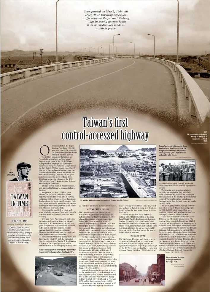  ?? PHOTO COURTESY OF ACADEMIA HISTORICA ?? TOP: This photo shows the McArthur Thruway on the day of its inaugurati­on on May 2, 1964.