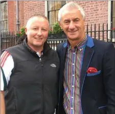  ??  ?? Colm Horkan with Liverpool legend Ian Rush who sent the Horkan family a video message expressing the club’s sympathy.