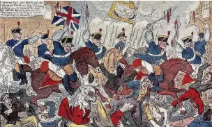  ??  ?? A cartoon of the time showing the Peterloo Massacre