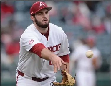  ?? (NWA Democrat-Gazette/Andy Shupe) ?? Arkansas right-hander Zebulon Vermillion will start Saturday’s game for the top-ranked Razorbacks at Louisiana Tech.