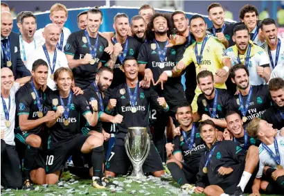  ?? AFP ?? Zinedine Zidane’s Real won the UEFA Super Cup for the second year running and the fourth time overall. —