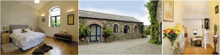  ??  ?? The design of Lane House, which incorporat­es almost 130sqm, showcases many original features including cut-stone exterior walls, vaulted ceilings and large arched windows