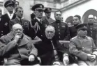  ??  ?? British Prime Minister Winston Churchill, President Franklin D. Roosevelt and Soviet General Secretary Josef Stalin meet at the Yalta conference in February 1945.