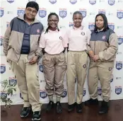  ??  ?? Kailash Bharath, Ipeleng Ranto, Nokuthula Mbuyisa and Sade’Tamika Naidoo from Lotus High School.