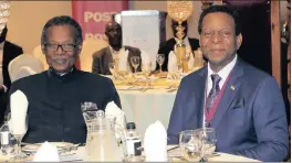  ??  ?? Prince Mangosuthu Buthelezi and King Goodwill Zwelithini at the Gopio Gala Dinner and Awards Ceremony.