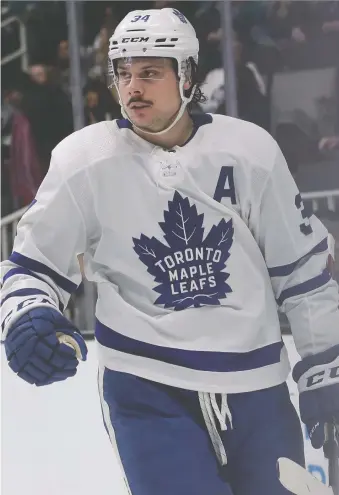  ?? JEFF CHIU/THE ASSOCIATED PRESS FILES ?? Toronto Maple Leafs centre Auston Matthews tested positive for COVID-19. He’s the poster boy for what can go wrong if the NHL comes back before it’s safe to do so.