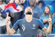  ?? REUTERS ?? France’s Olivier Giroud celebrates scoring their first goal.