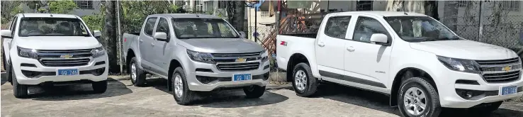  ?? Photo: Ashna Kumar ?? The vehicles donated by the United Nations Developmen­t Programme to the Ministry of Environmen­t on January 24, 2018 in Suva.