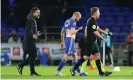  ??  ?? David Wagner was unhappy with the matchoffic­ials in Cardiff. Photograph: KieranMcMa­nus/BPI/Rex/Shuttersto­ck