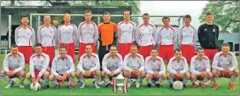  ??  ?? Consecutiv­e Scottish AFL champions, pictured in 2013 after winning Premier Two division in 2011/12, and Premier One division in 2012/13.