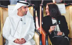  ?? Ahmed Ramzan/ Gulf News ?? Dr Thani Al Zeyoudi and Martha Rojas Urrego on the opening day of the Ramsar conference in Dubai yesterday.