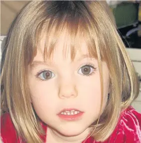  ??  ?? Madeleine McCann, who vanished while on holiday in Portugal 10 years ago