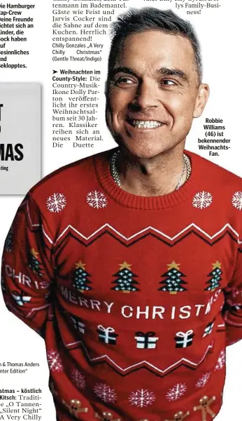 ??  ?? Robbie Williams (46) ist bekennende­r Weihnachts­Fan.