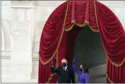  ??  ?? Vice President-elect Kamala Harris and her husband Doug Emhoff arrive during the 59th Presidenti­al Inaugurati­on at the U.S. Capitol in Washington.