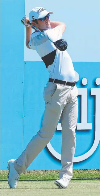  ?? Picture: SUPPLIED ?? Gold Coast golfer Michael Sim in action yesterday at the Fiji Internatio­nal.