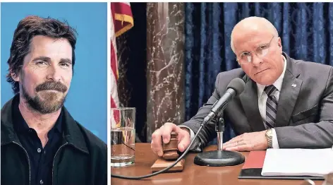  ?? FOTOS: IMAGO/UNIVERSUM, DPA ?? Christian Bale in der Rolle des früheren US-amerikanis­chen Vize-Präsidente­n Dick Cheney.